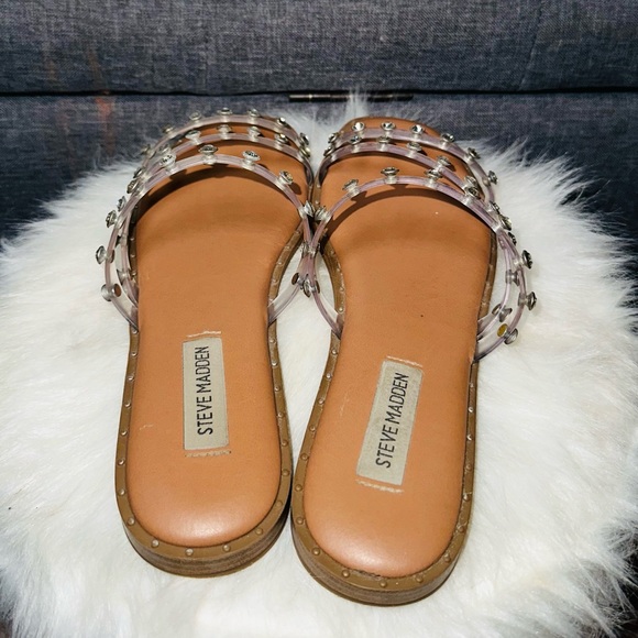 Steve Madden Clear Faux Crystal Flat Sandals✨ - Picture 5 of 8